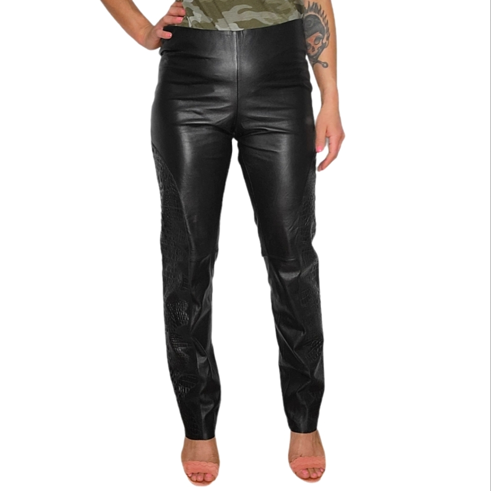 Sachin + Babi Lambskin Leather Pants 8 Black
